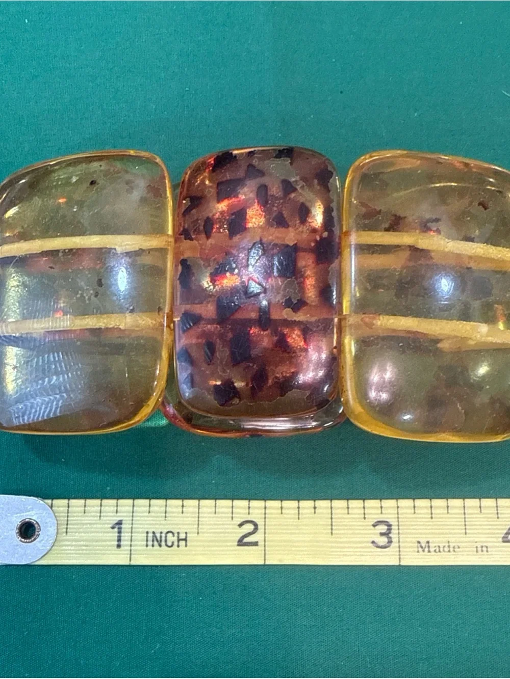 Elasticated Resin Statement Amber Toned Bracelet  65D